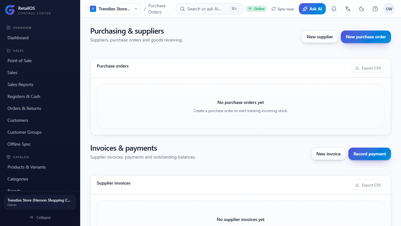 Purchase orders